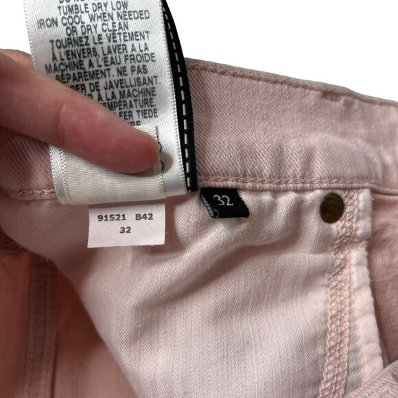 7 for all Mankind Women's Light Pink High Rise Frayed Hem Cut Off Shorts Size 32 - Picture 7 of 11